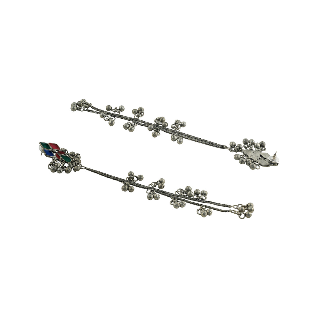 Teejh Noorie Silver Oxidised Danglers
