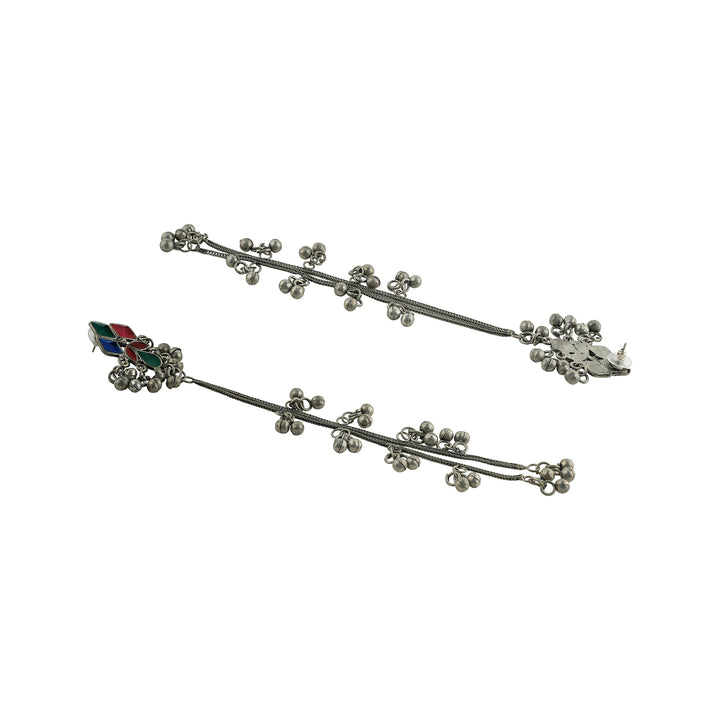 Teejh Noorie Silver Oxidised Danglers