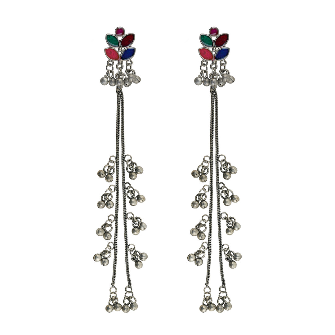 Teejh Pyal  Silver Oxidised Danglers
