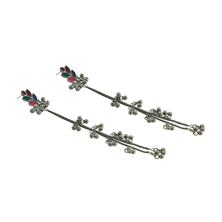Teejh Pyal  Silver Oxidised Danglers