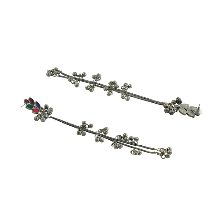 Teejh Pyal  Silver Oxidised Danglers