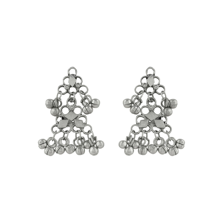 Teejh  Yali Silver Oxidised Ghungroo Necklace Set
