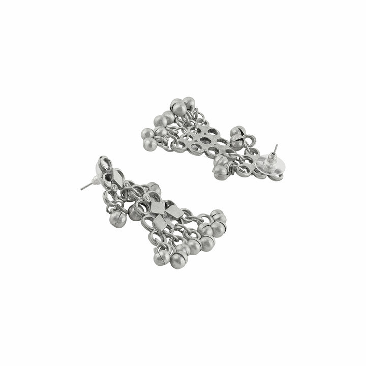 Teejh  Yali Silver Oxidised Ghungroo Necklace Set
