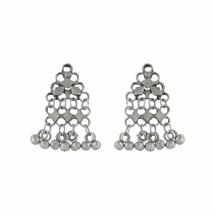 Teejh  Rusi Silver Oxidised Ghungroo Necklace Set