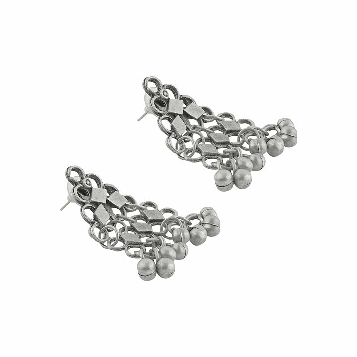 Teejh  Rusi Silver Oxidised Ghungroo Necklace Set