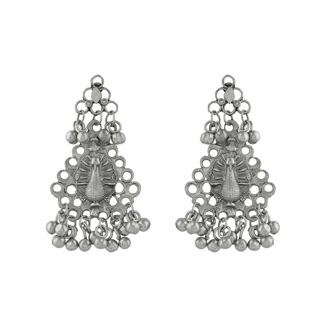 Teejh  Susie Silver Oxidised Ghungroo Necklace Set