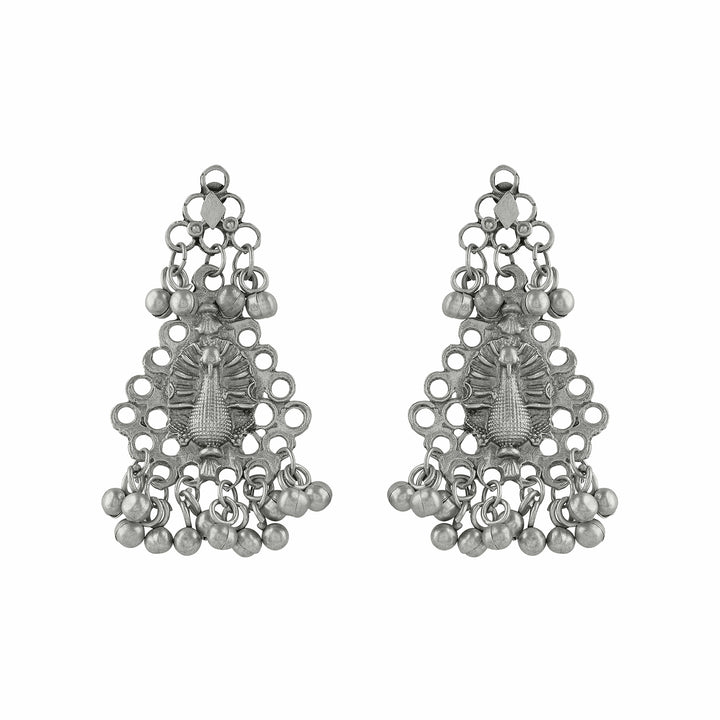 Teejh  Susie Silver Oxidised Ghungroo Necklace Set
