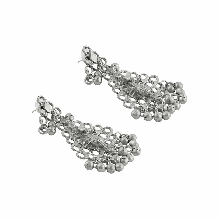 Teejh  Susie Silver Oxidised Ghungroo Necklace Set