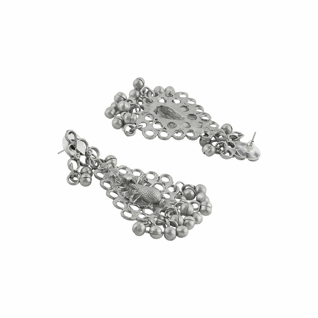 Teejh  Susie Silver Oxidised Ghungroo Necklace Set