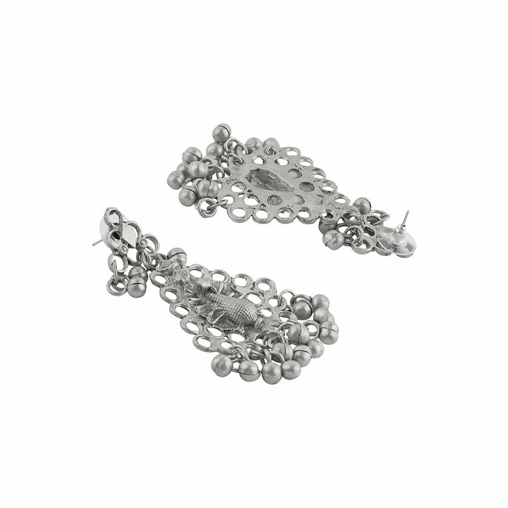 Teejh  Susie Silver Oxidised Ghungroo Necklace Set
