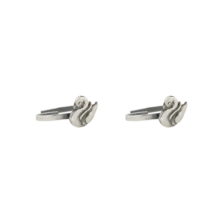Teejh Siaara Silver Oxidised Toe Rings