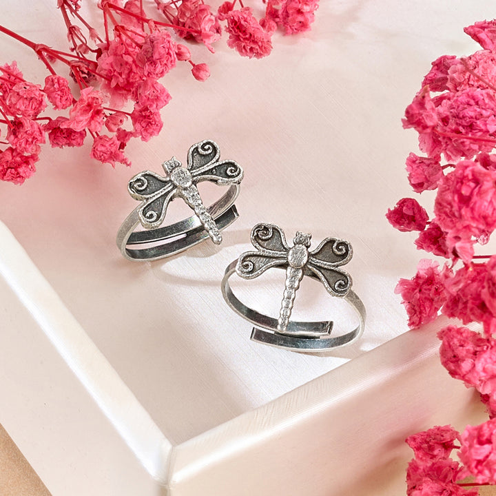 Teejh Aviraya Silver Oxidised Toe Rings