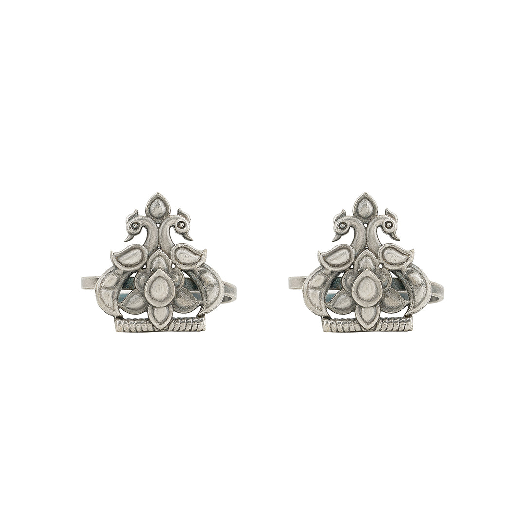 Teejh Ruhaya Silver Oxidised Toe Rings