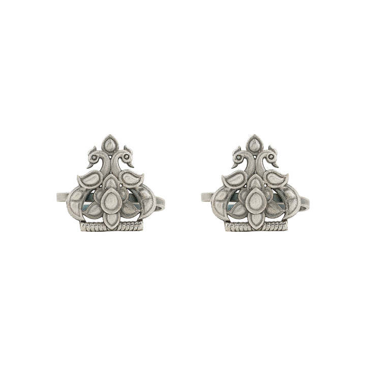 Teejh Ruhaya Silver Oxidised Toe Rings