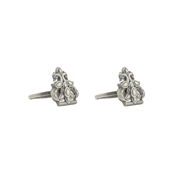 Teejh Ruhaya Silver Oxidised Toe Rings