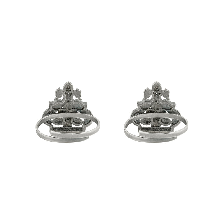 Teejh Ruhaya Silver Oxidised Toe Rings