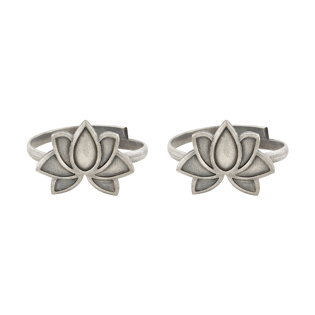Teejh Eiraa Silver Oxidised Toe Rings