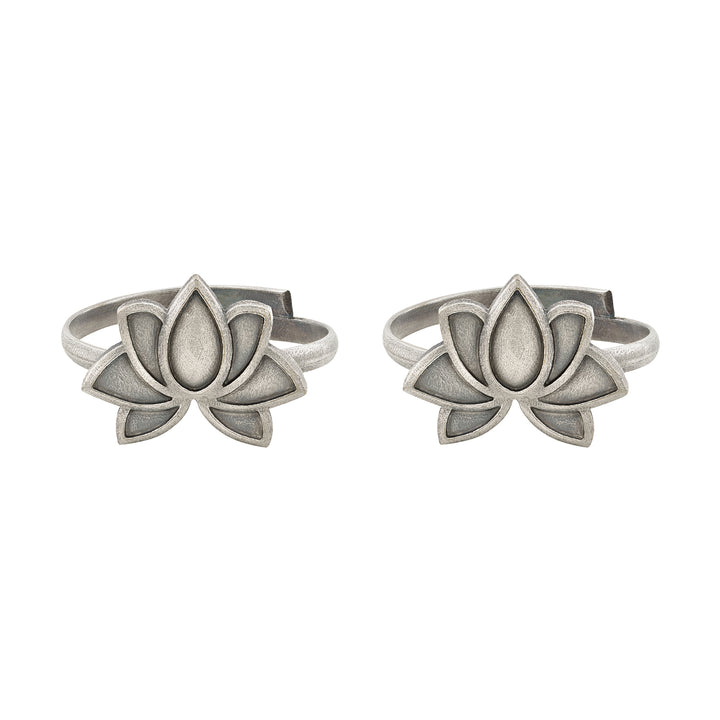 Teejh Eiraa Silver Oxidised Toe Rings