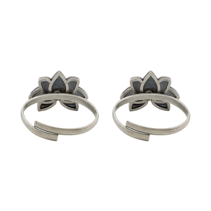 Teejh Eiraa Silver Oxidised Toe Rings