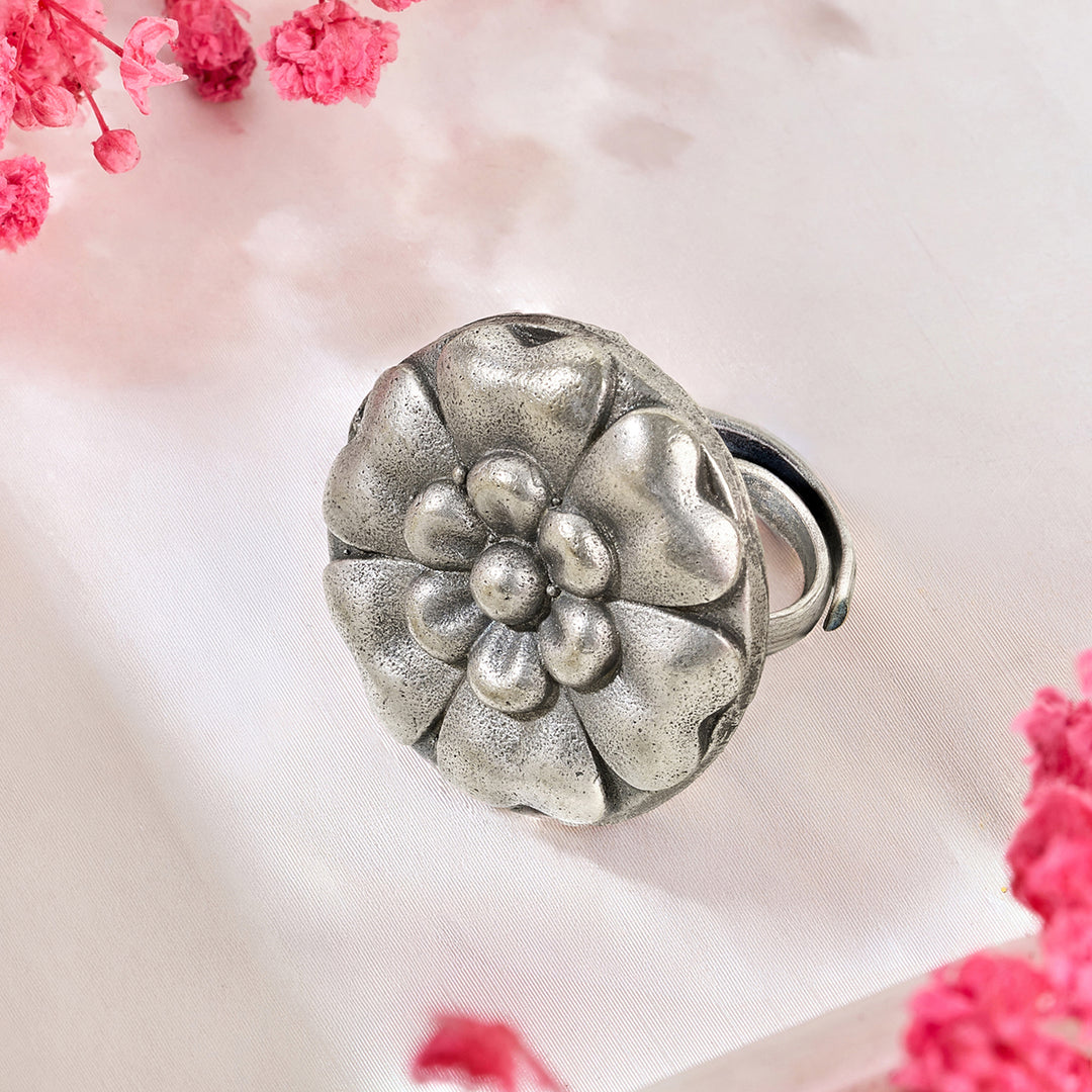 Teejh Taavya Silver Oxidised Ring