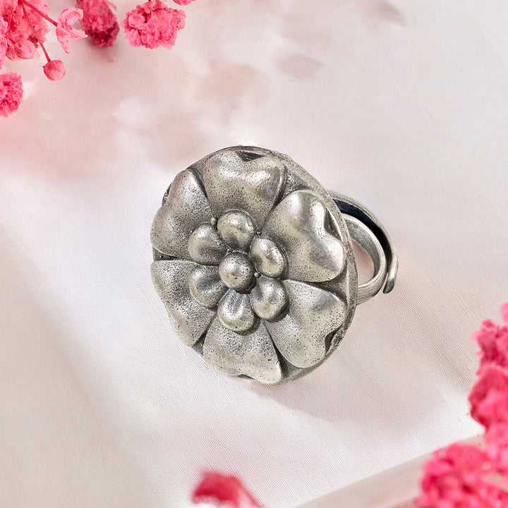 Teejh Taavya Silver Oxidised Ring