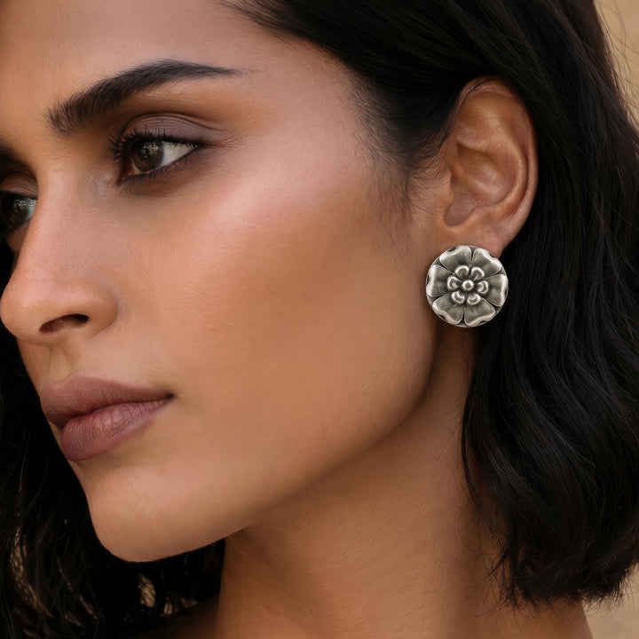Teejh Siaara Silver Oxidised Earrings