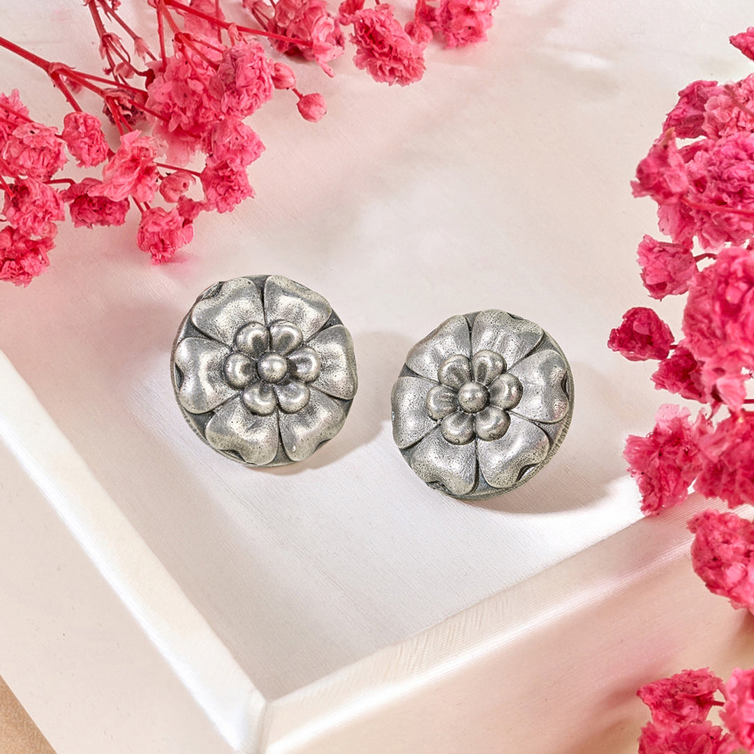 Teejh Siaara Silver Oxidised Earrings