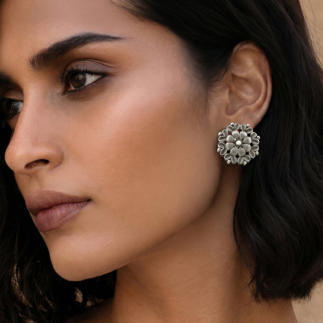Teejh Azeira Silver Oxidised Earrings