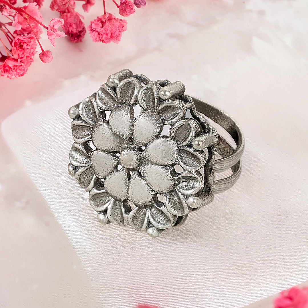 Teejh Zareena Silver Oxidised Ring