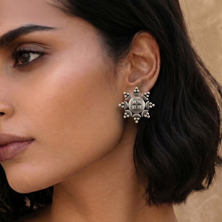 Teejh Zevaani Silver Oxidised Earrings