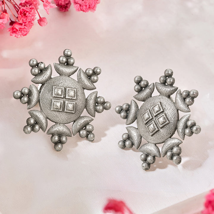 Teejh Zevaani Silver Oxidised Earrings