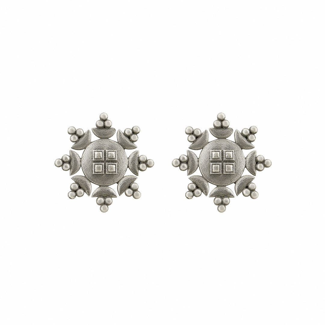 Teejh Zevaani Silver Oxidised Earrings