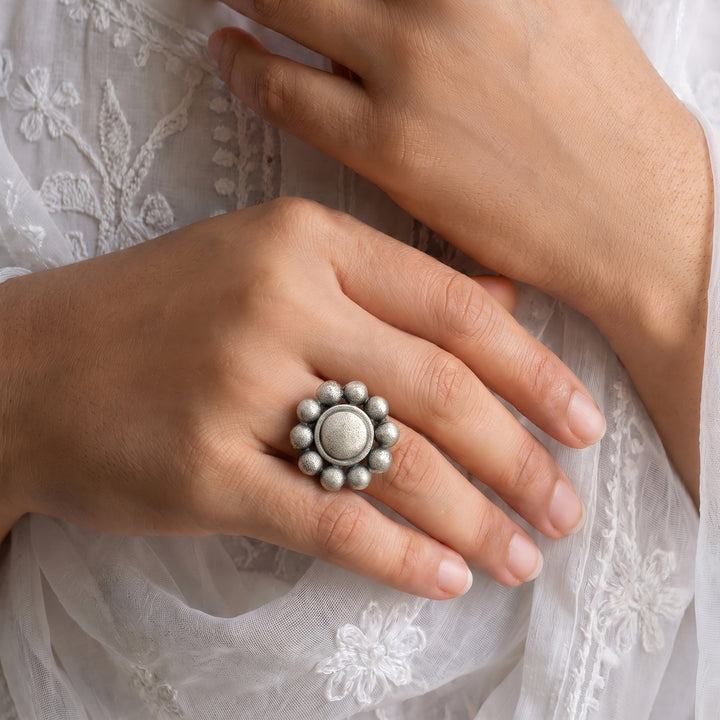 Teejh Suneira Silver Oxidised Ring