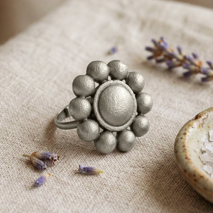 Teejh Suneira Silver Oxidised Ring