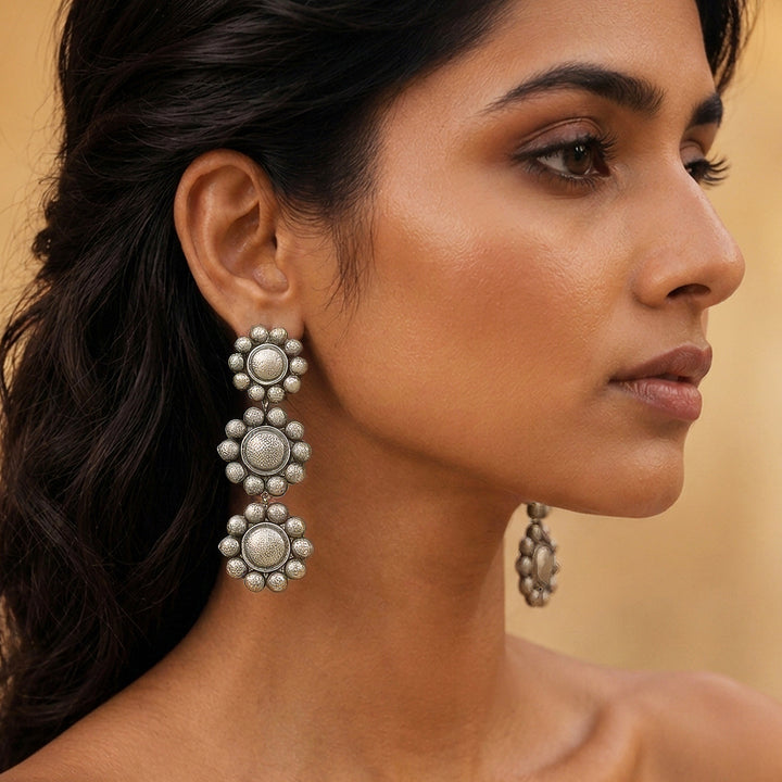 Teejh Saanjhi Silver Oxidised Earrings