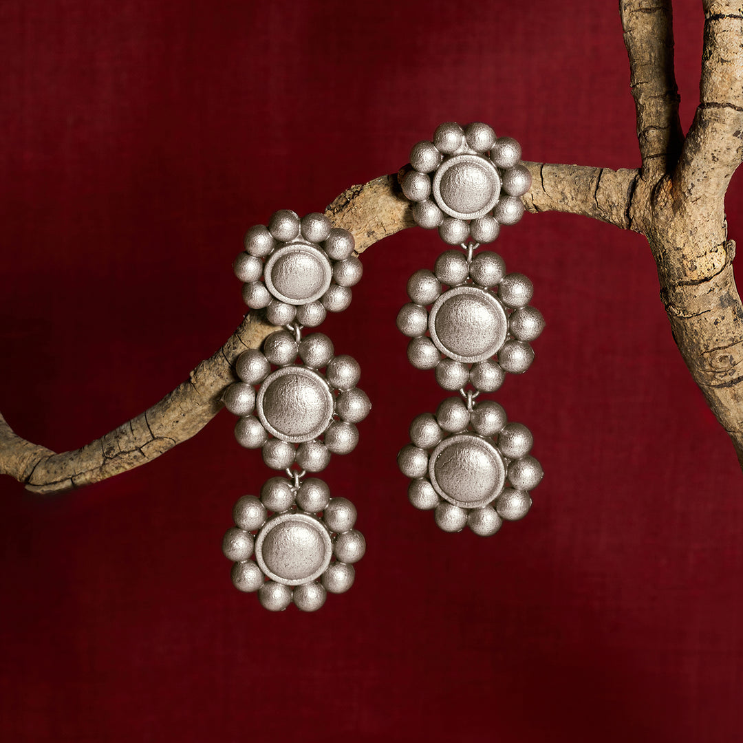 Teejh Saanjhi Silver Oxidised Earrings