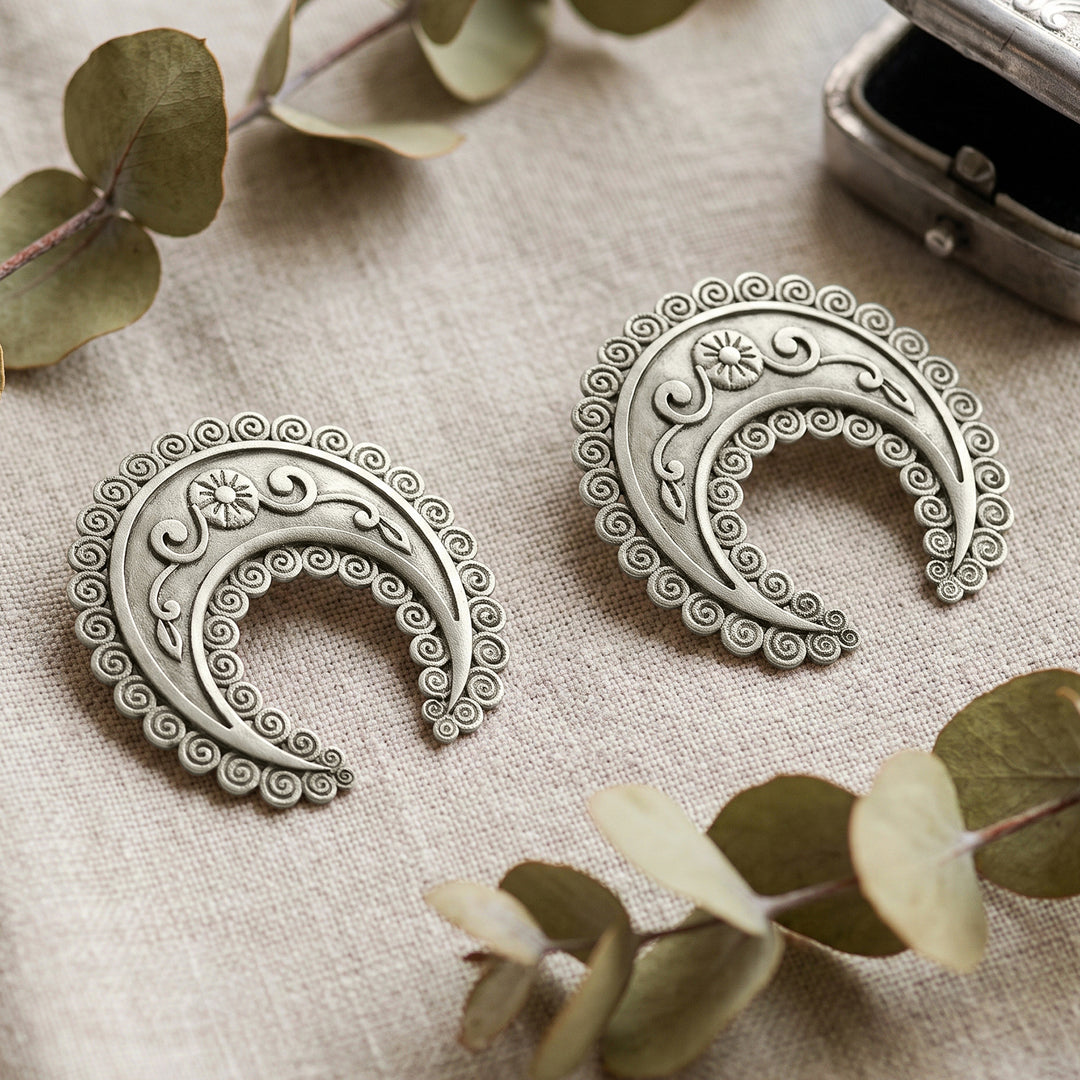 Teejh Iraayah Silver Oxidised Earrings