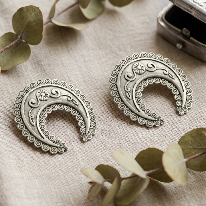 Teejh Iraayah Silver Oxidised Earrings
