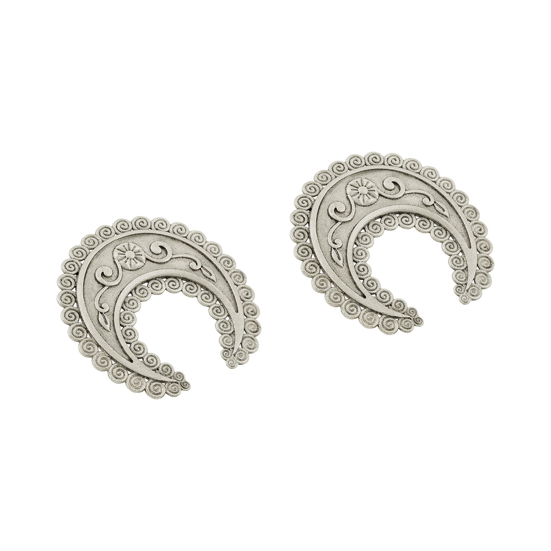 Teejh Iraayah Silver Oxidised Earrings