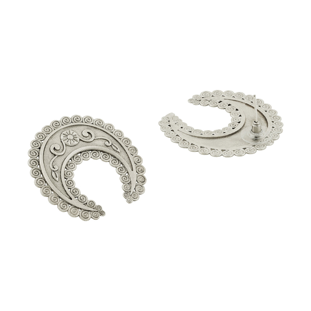 Teejh Iraayah Silver Oxidised Earrings