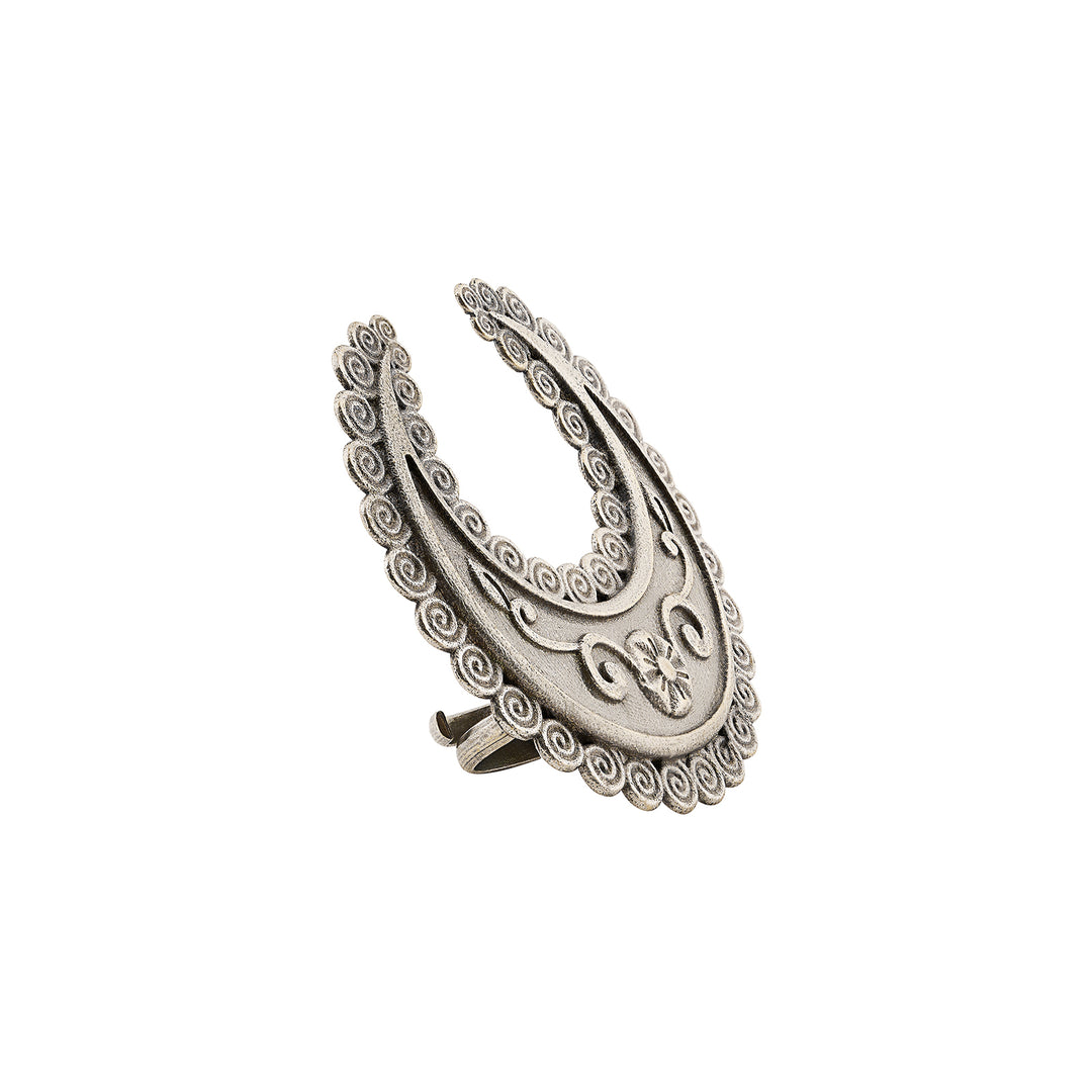 Teejh Zivaani Silver Oxidised Ring