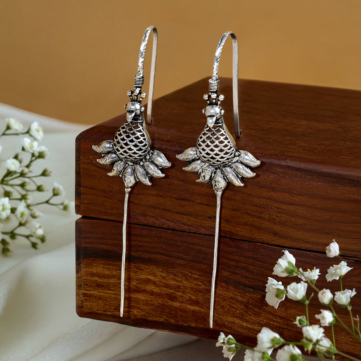 Zaiyana Silver Oxidised Earpin