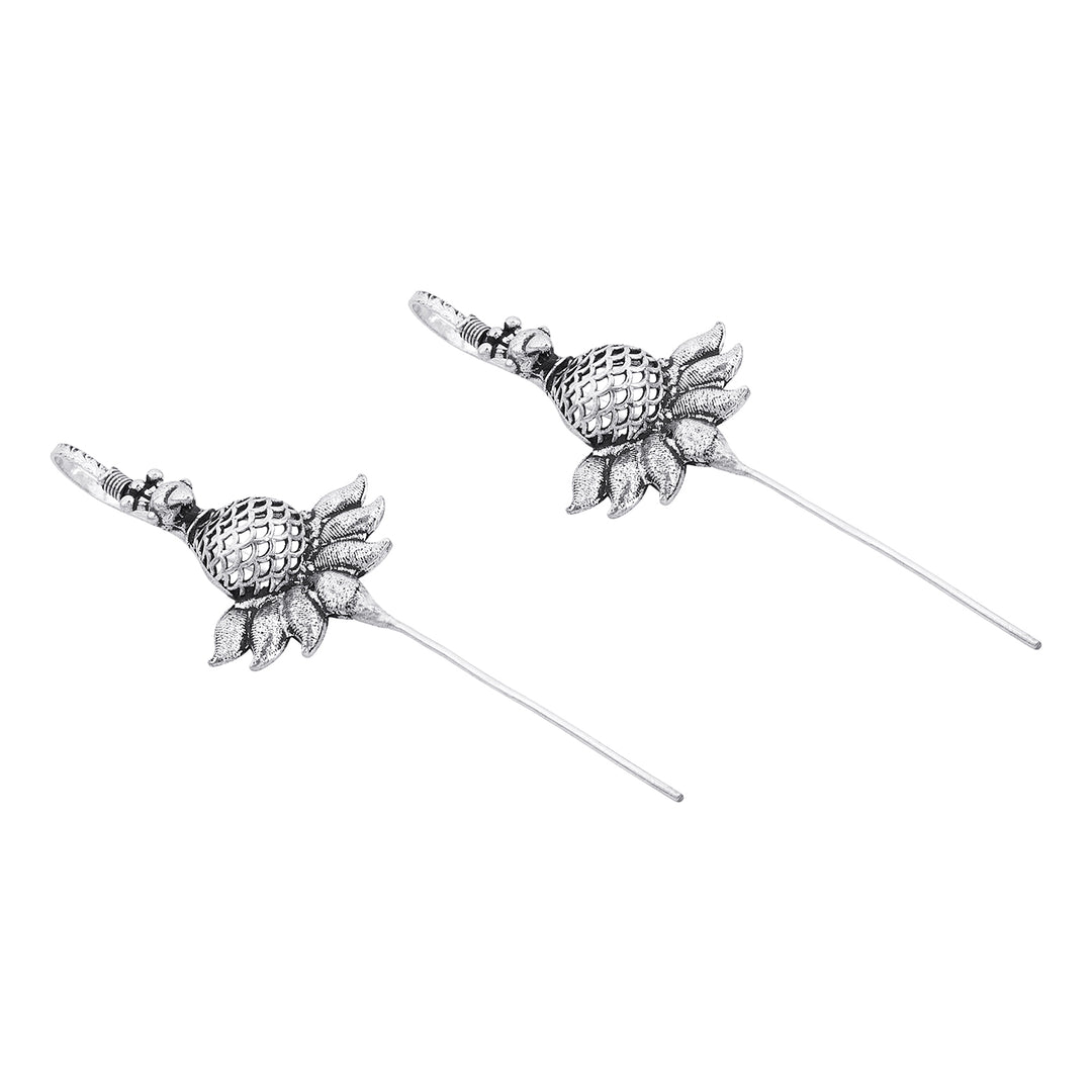 Zaiyana Silver Oxidised Earpin