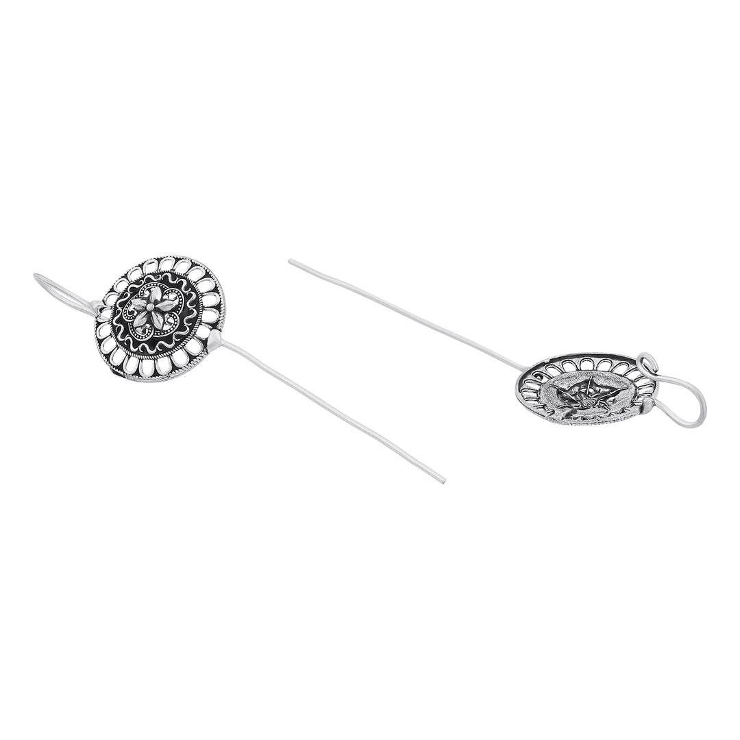 Aadyanta Silver Oxidised Earpin