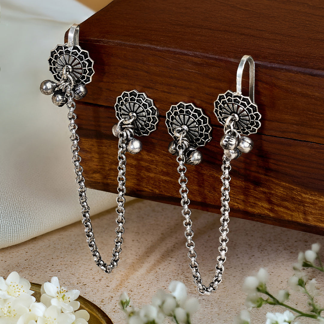 Ayanna Silver Oxidised Earcuff