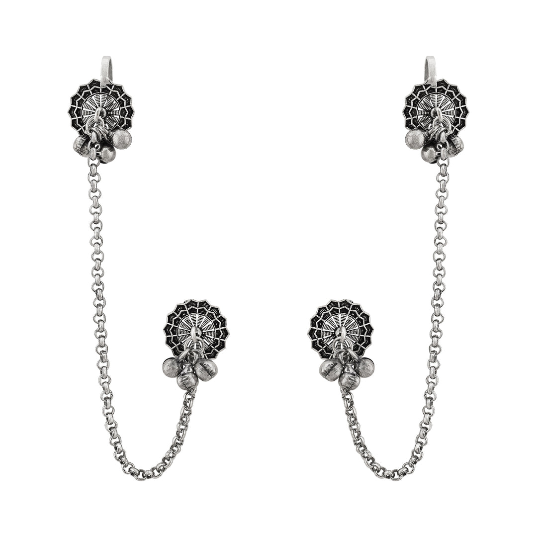 Ayanna Silver Oxidised Earcuff