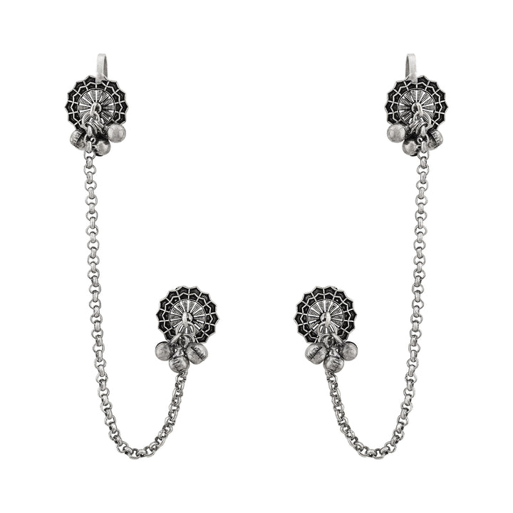 Ayanna Silver Oxidised Earcuff
