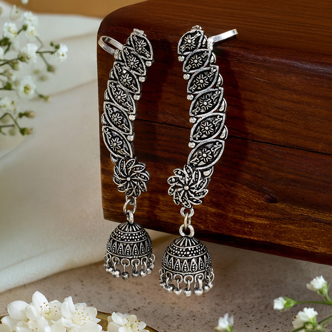 Janika Silver Oxidised Earcuff
