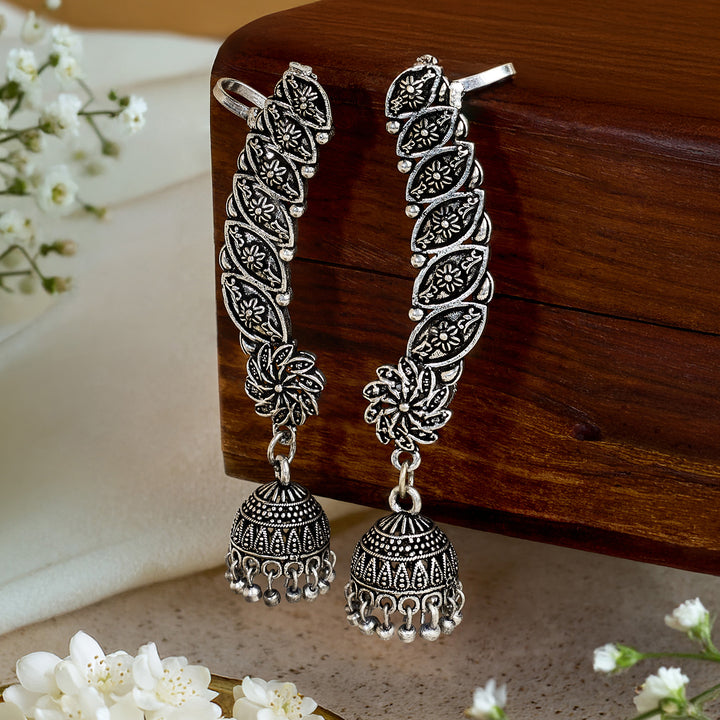 Janika Silver Oxidised Earcuff