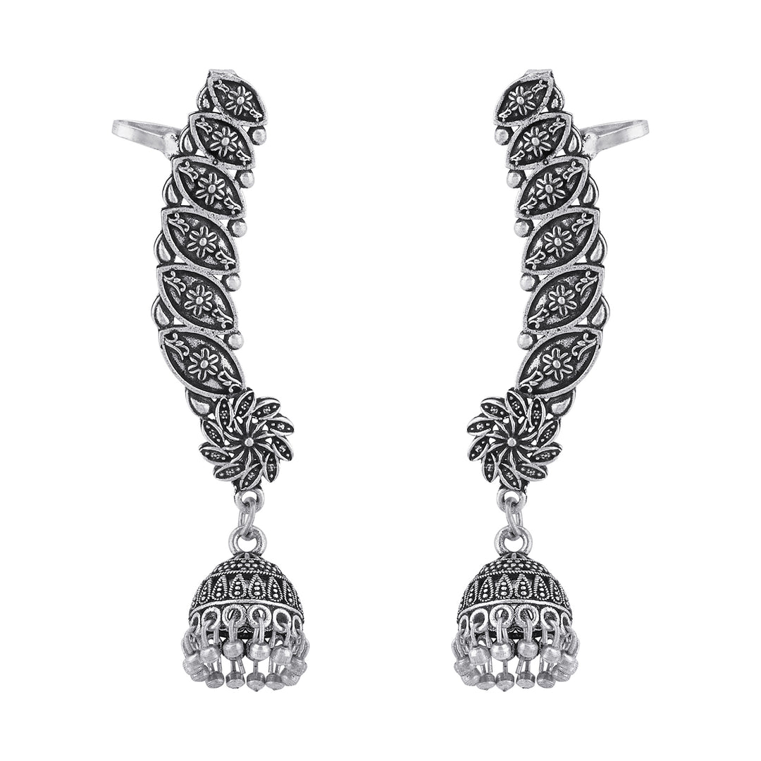 Janika Silver Oxidised Earcuff